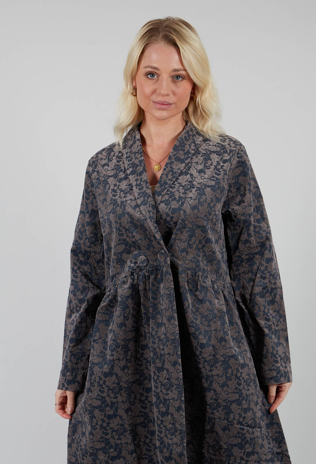 Jacquard Coat in Iron