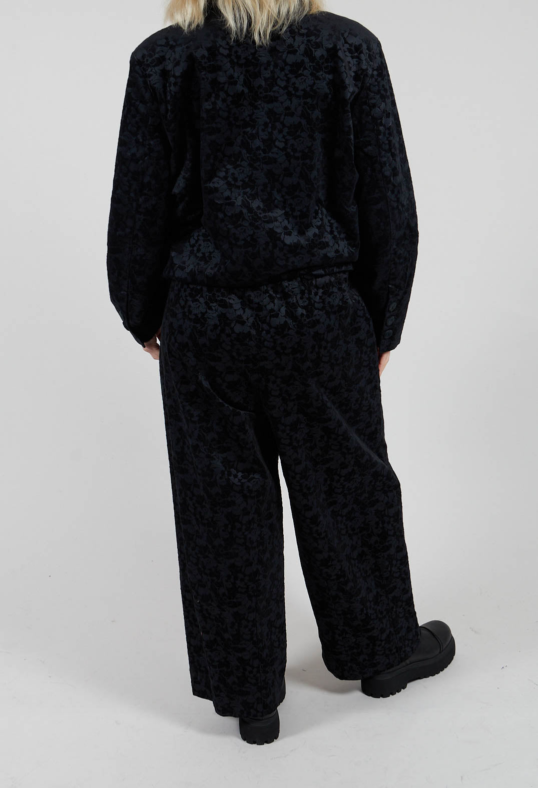 Jacquard Trousers in Black