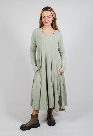 Jersey Dress with Exposed Seams in Defender