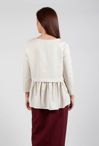 Jersey Top with Peplum Hem in Sandshell