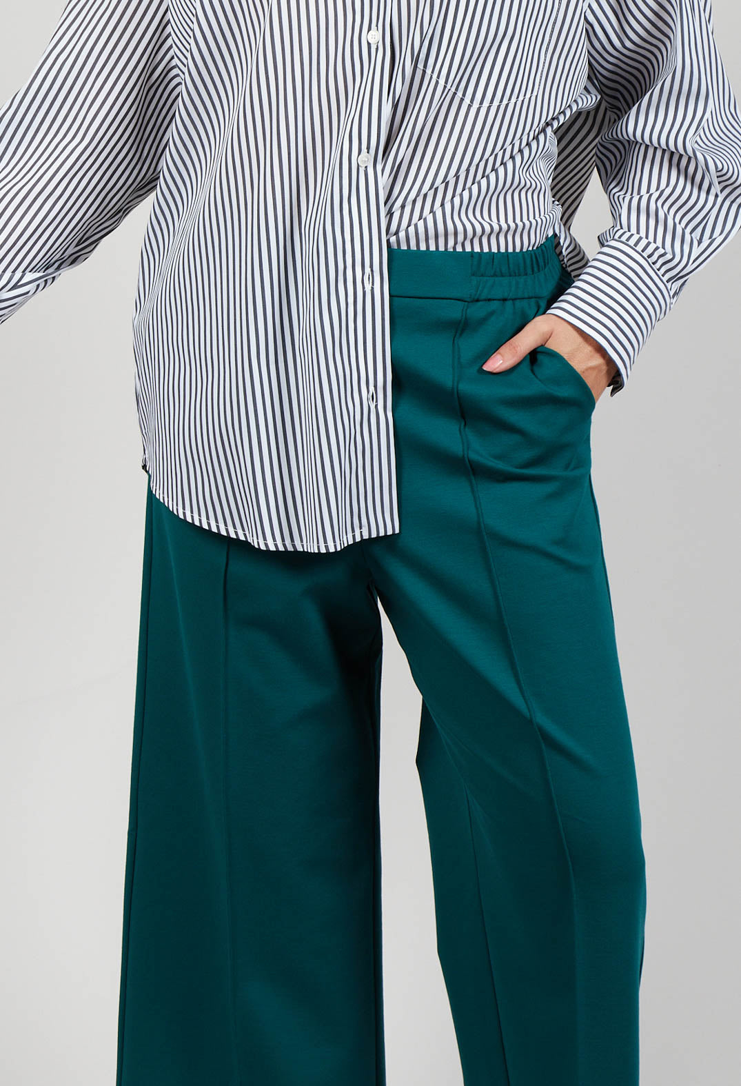 Jersey Wide Leg Trousers in Ottanio