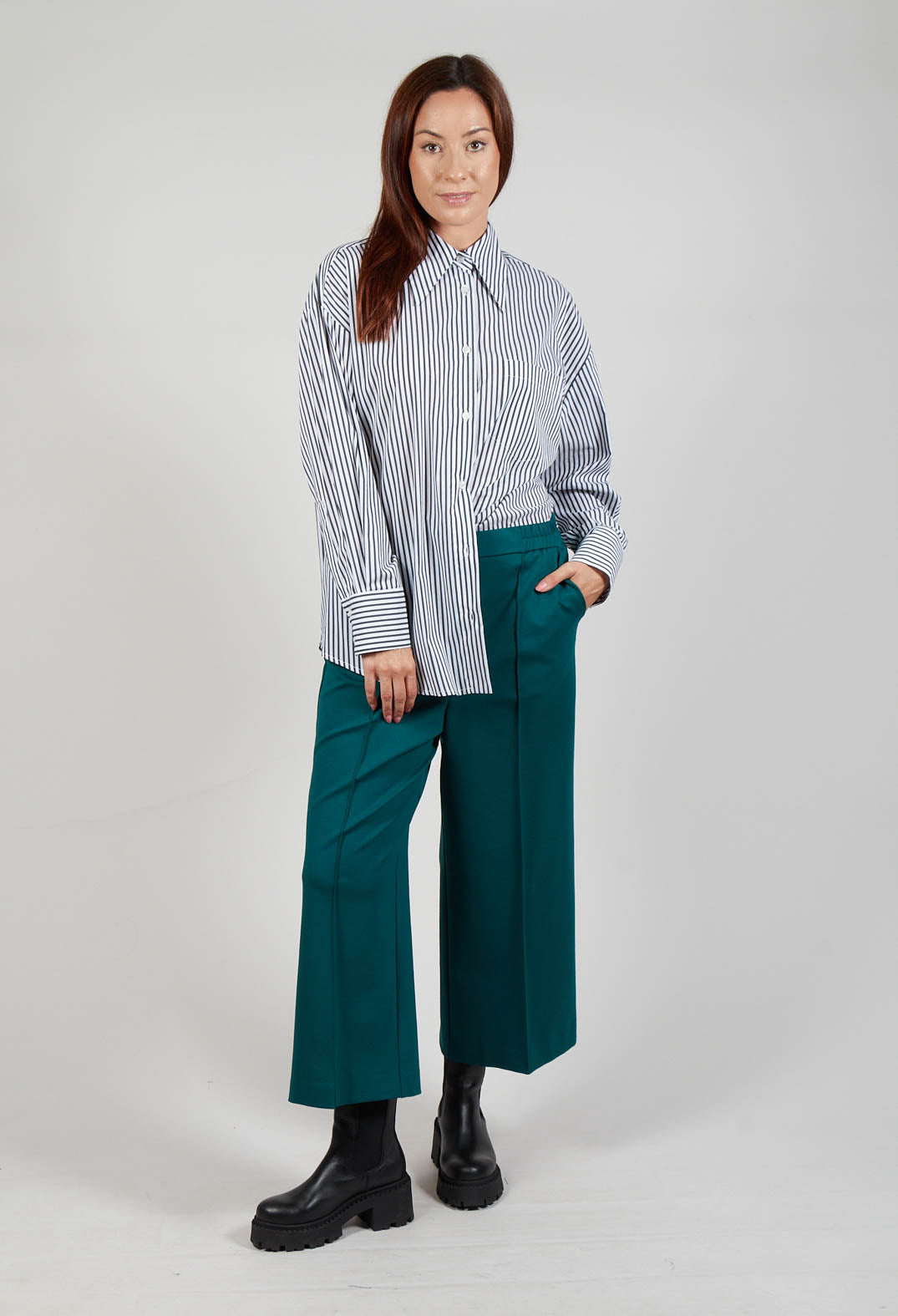 Jersey Wide Leg Trousers in Ottanio