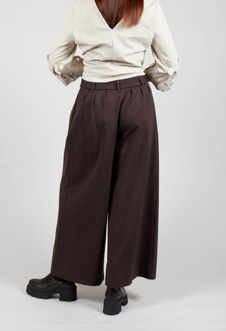 Jersey Wide Leg Trousers with Belt in Java