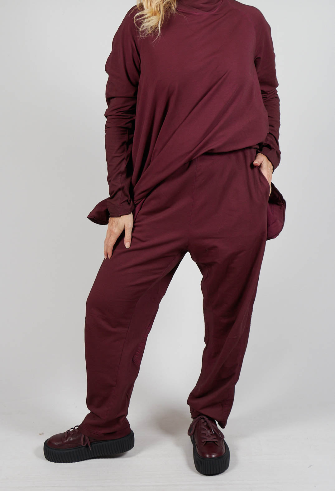 Jogger Trouser in Merlot Cloud