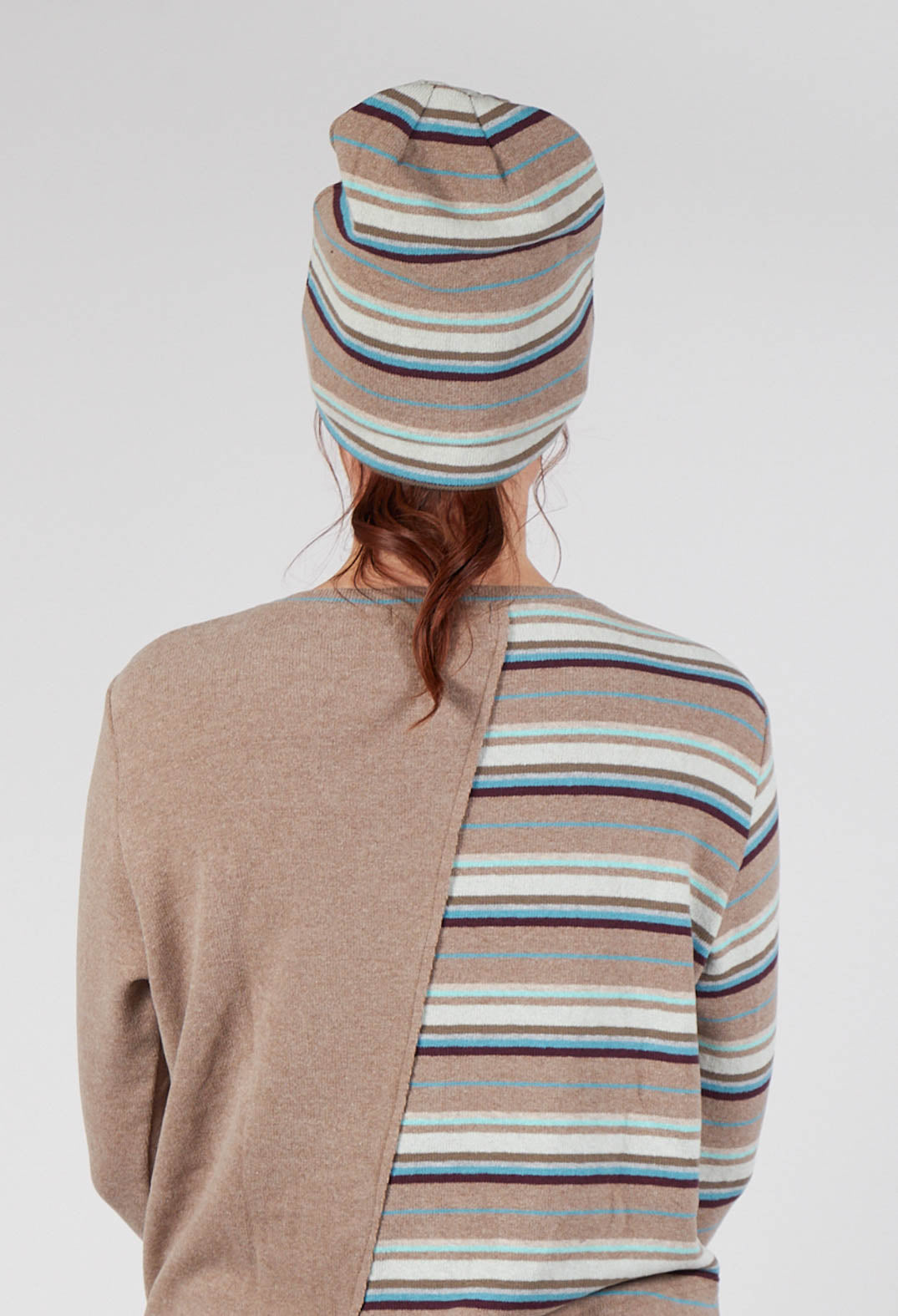 Kaki Hat in Alpaca Stripe