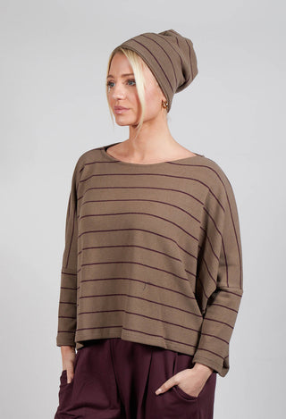 Kaki Hat in Uva Stripe