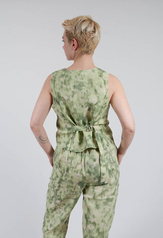 Kazamar Vest in Spring Green Print