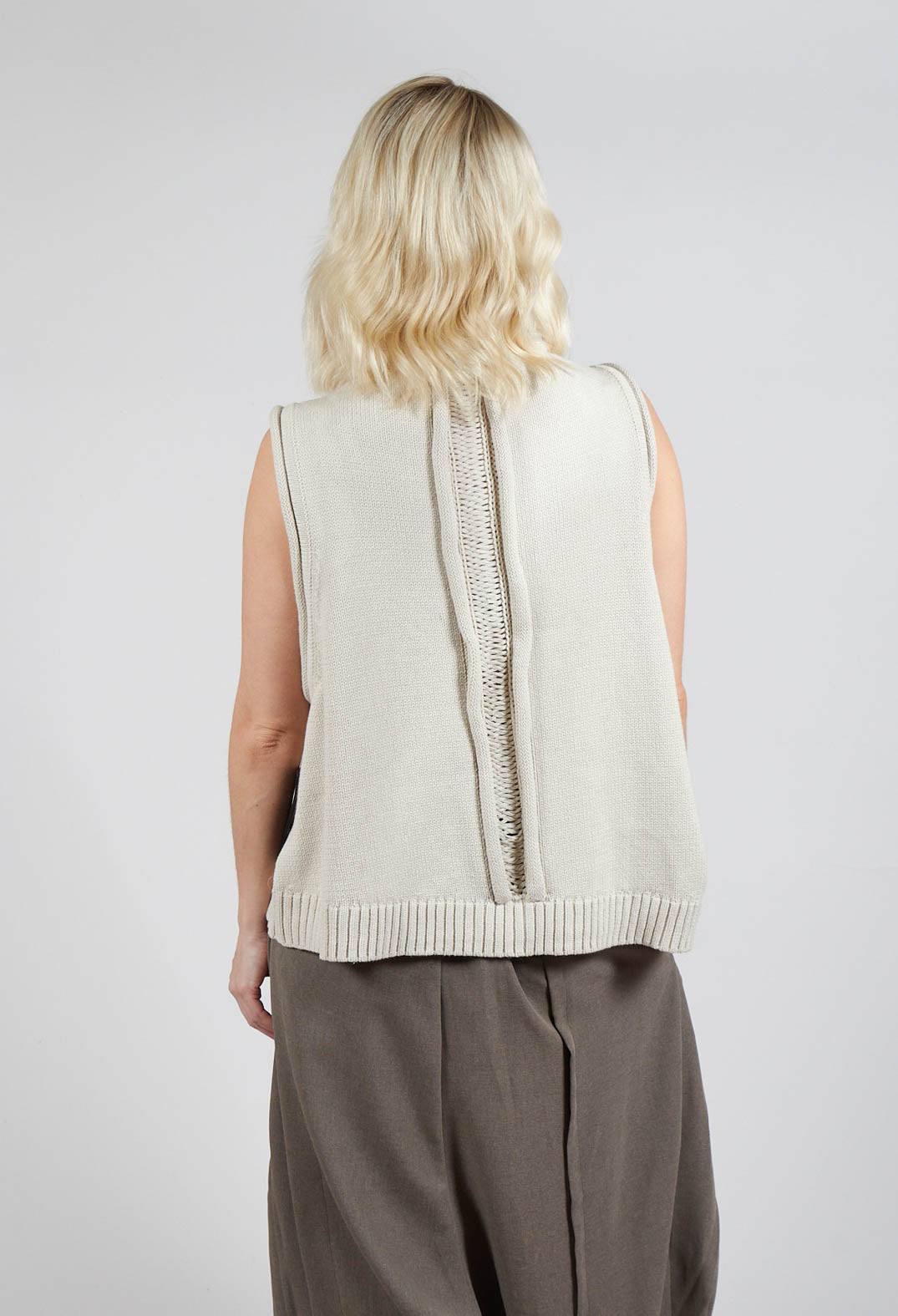 Knit Sleeveless Jumper in Beige