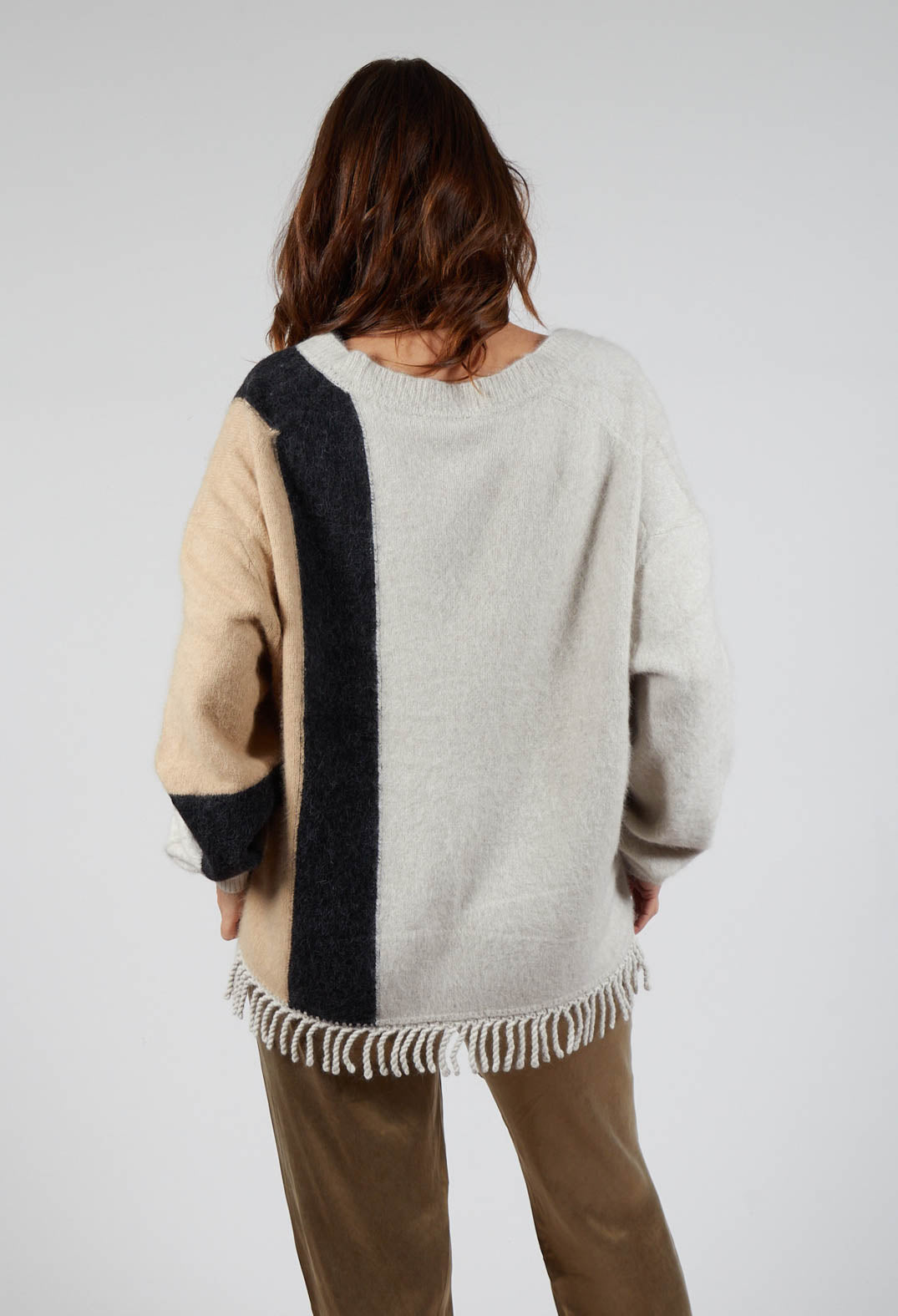 Knitted Fowler Cardigan in Greige