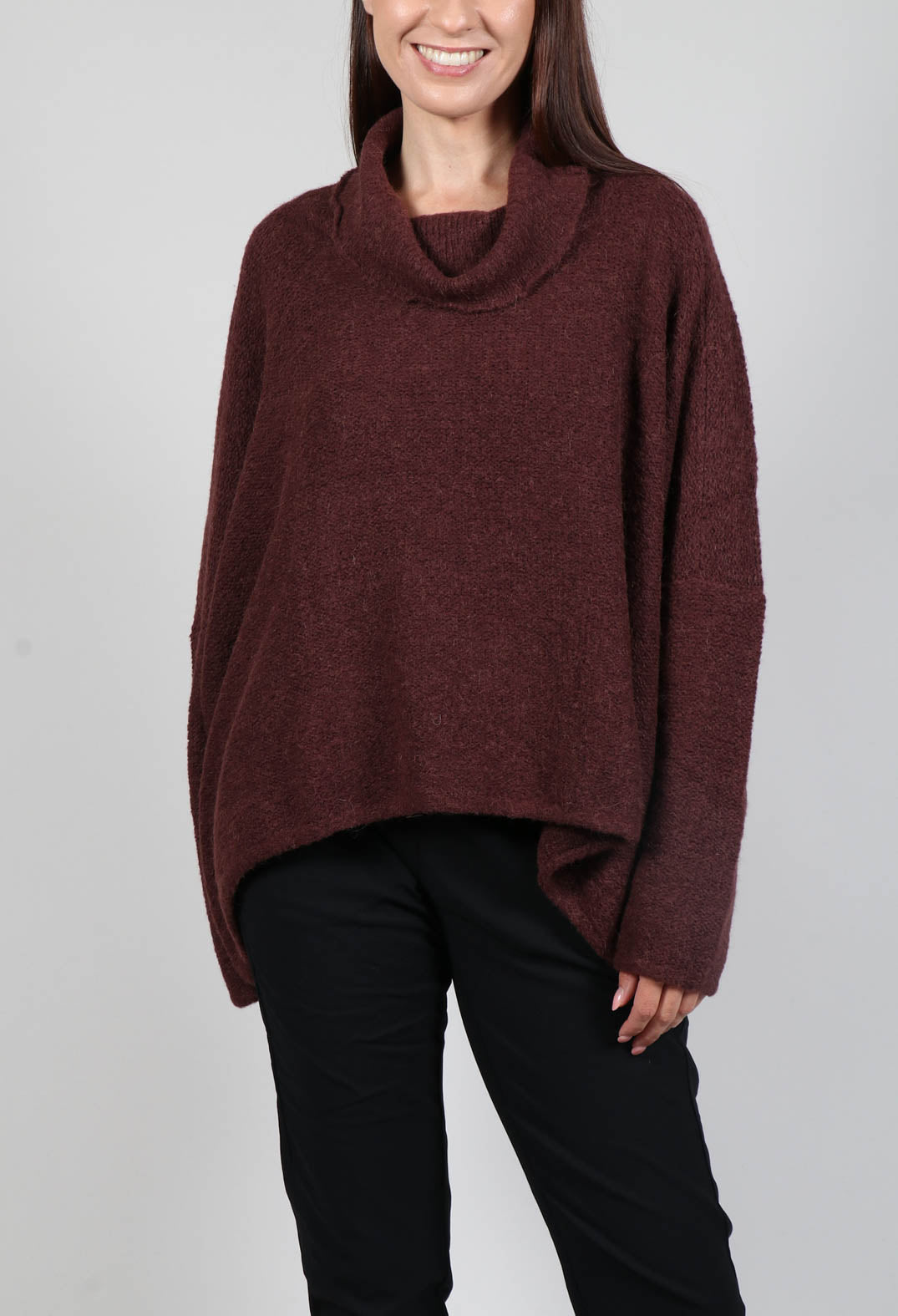 Rust cowl clearance neck sweater