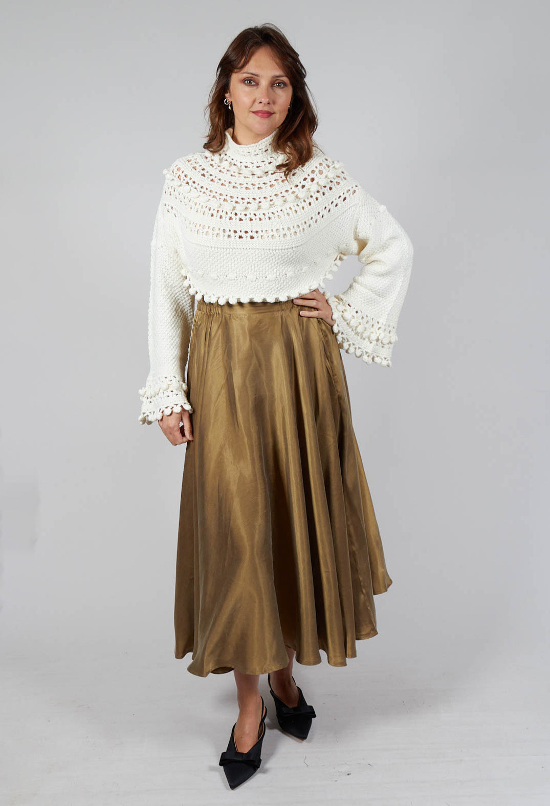 Knitted Snape Jumper in Ivory