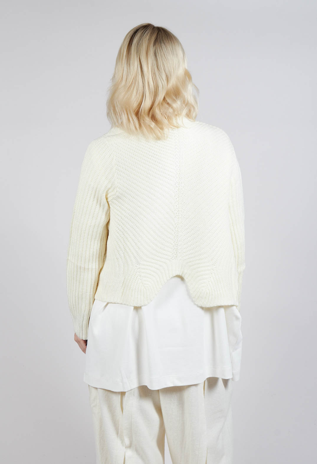 Knitted Wave Cardigan in Cream