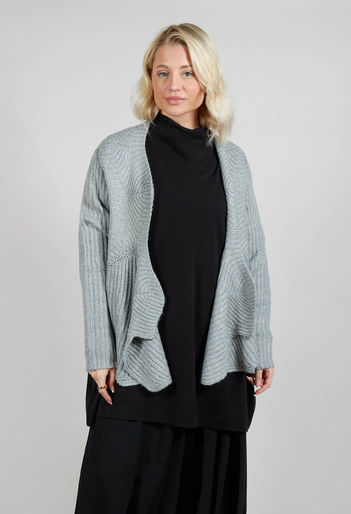 Knitted Wave Cardigan in Grey