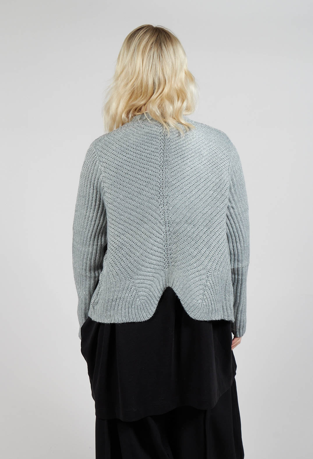 Knitted Wave Cardigan in Grey