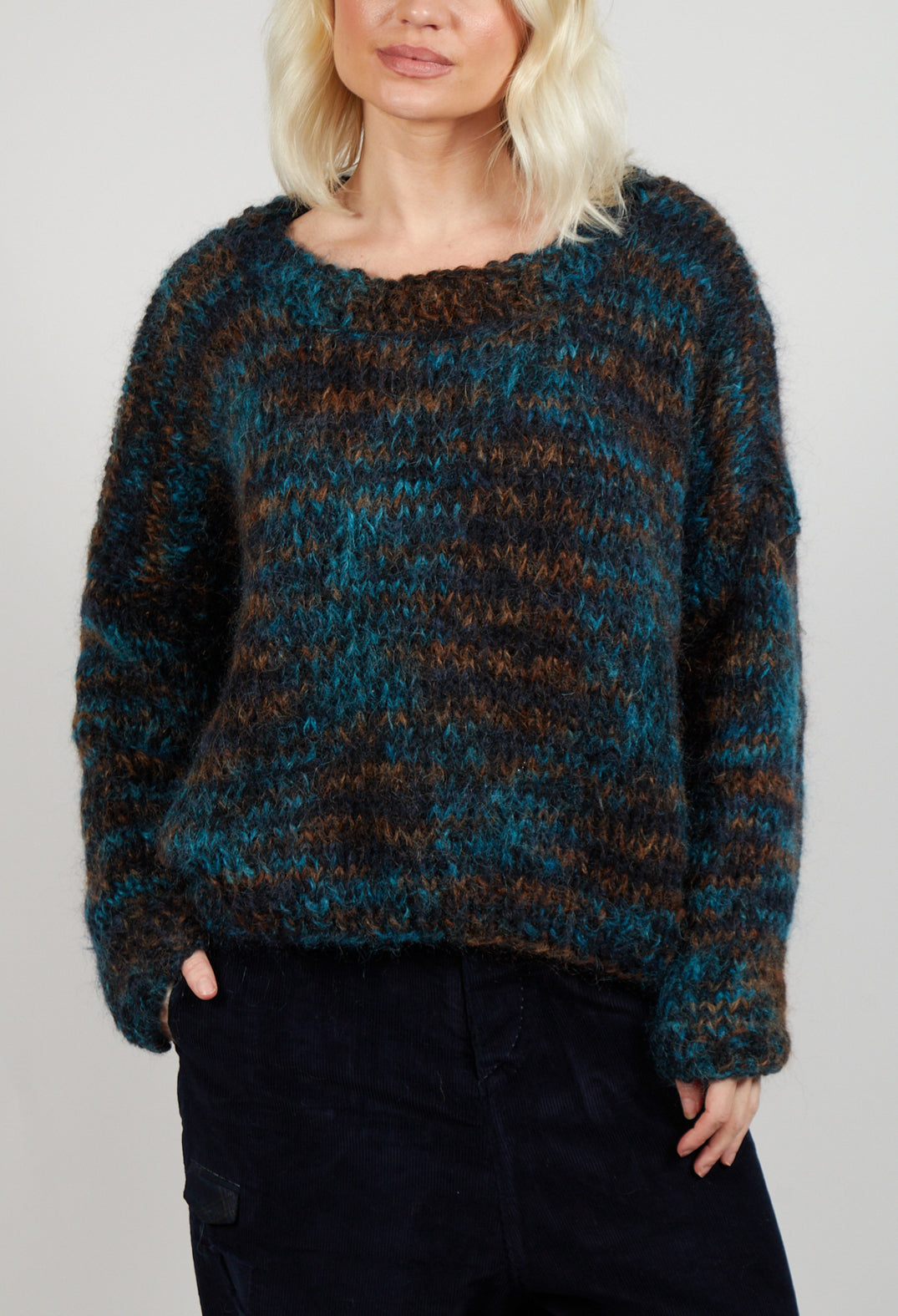 Knitted Wool Jumper in Blue