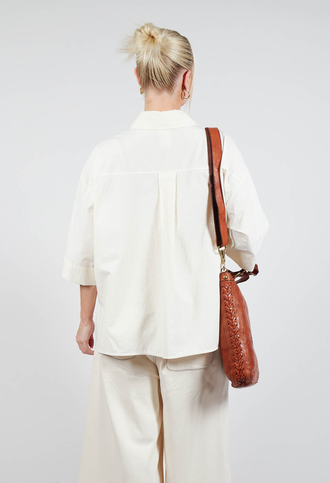 Folded Pocket Shirt in Off White