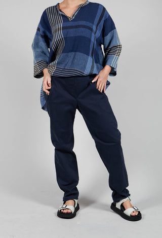 Polly Pants with Elasticated Waistband in Navy