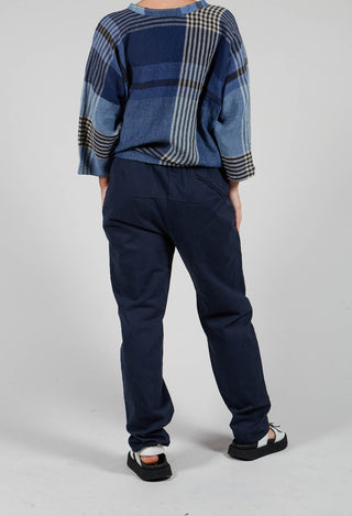 Polly Pants with Elasticated Waistband in Navy