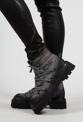 Lace Up Ankle Boots in Rock