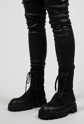 Lace Up Boots in Black