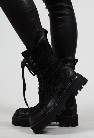 Lace Up Boots in Black