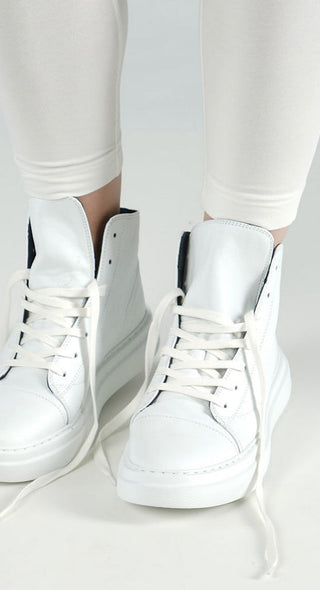 PRE-ORDER - Lace Up High Top Pumps in Navy Lace Up High Top Pumps in Navy (Pictured in Offwhite)