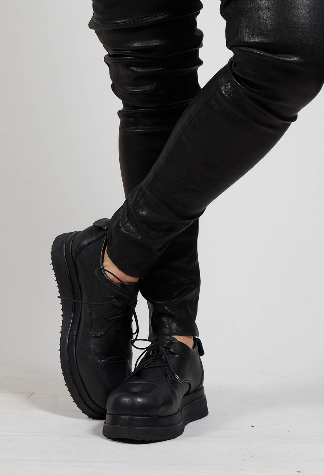 Lace Up Loafers in Black