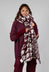 Large Dogstooth Print Scarf in Merlot Bone Jacquard