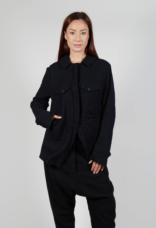 Large Pocket Jacket in Black