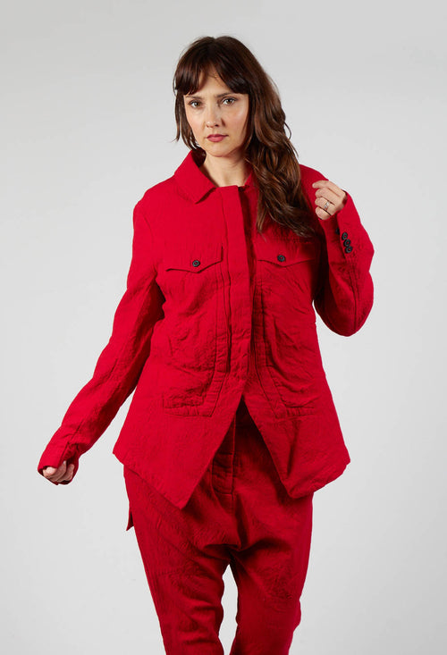 Large Pocket Jacket in Cardinal