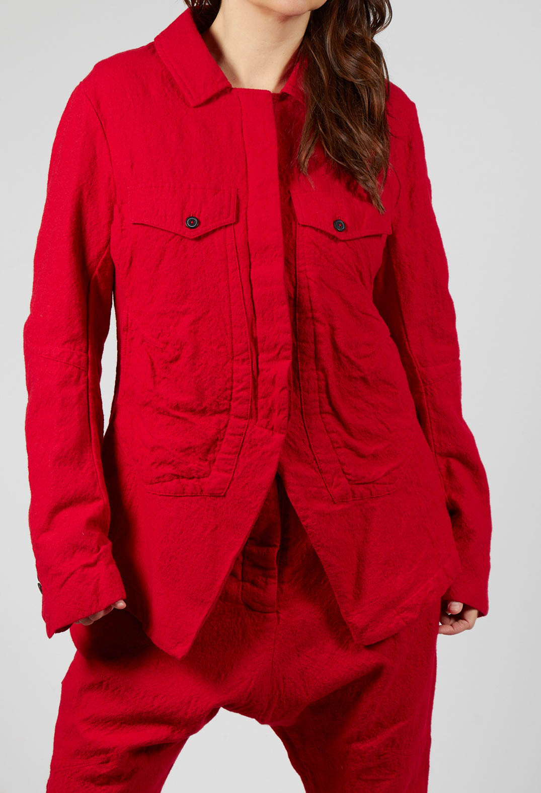 Large Pocket Jacket in Cardinal