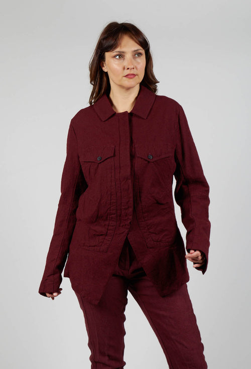 Large Pocket Jacket in Merlot