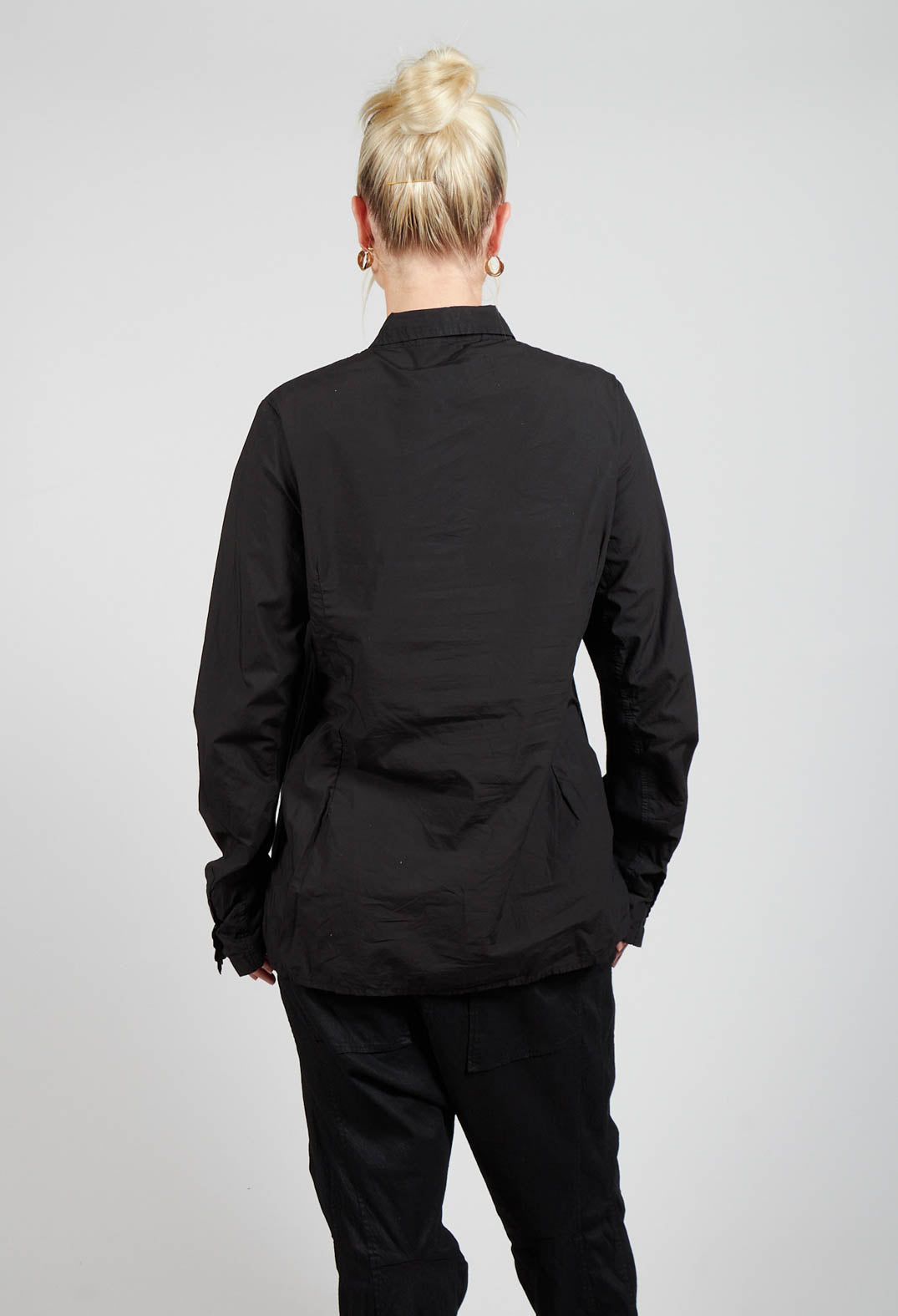 Layered Fabric Shirt in Black