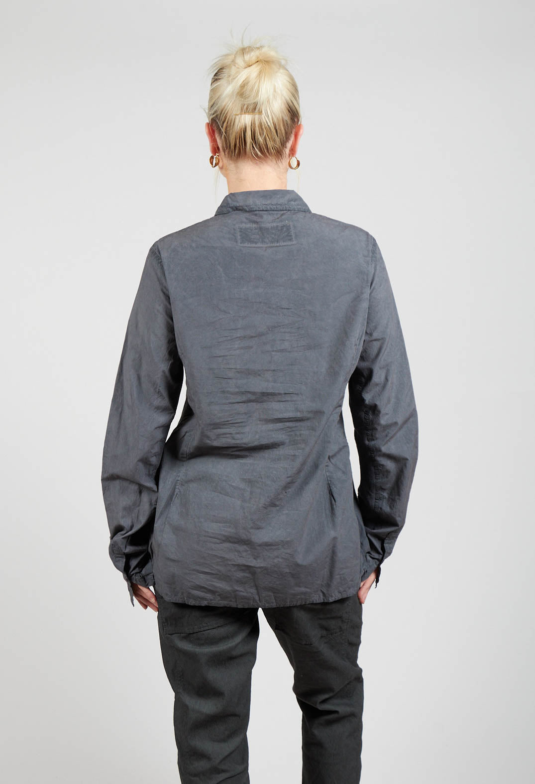 Layered Fabric Shirt in Coal Cloud