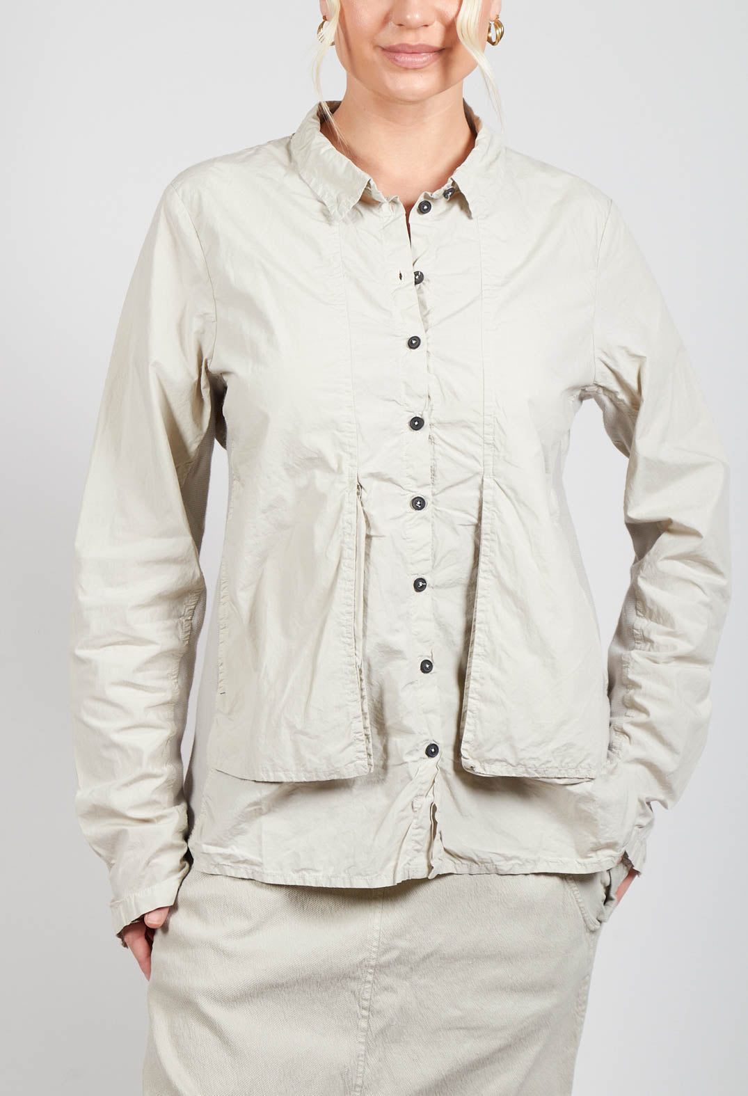 Layered Fabric Shirt in Eraser