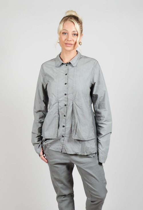 Layered Fabric Shirt in Pencil Cloud