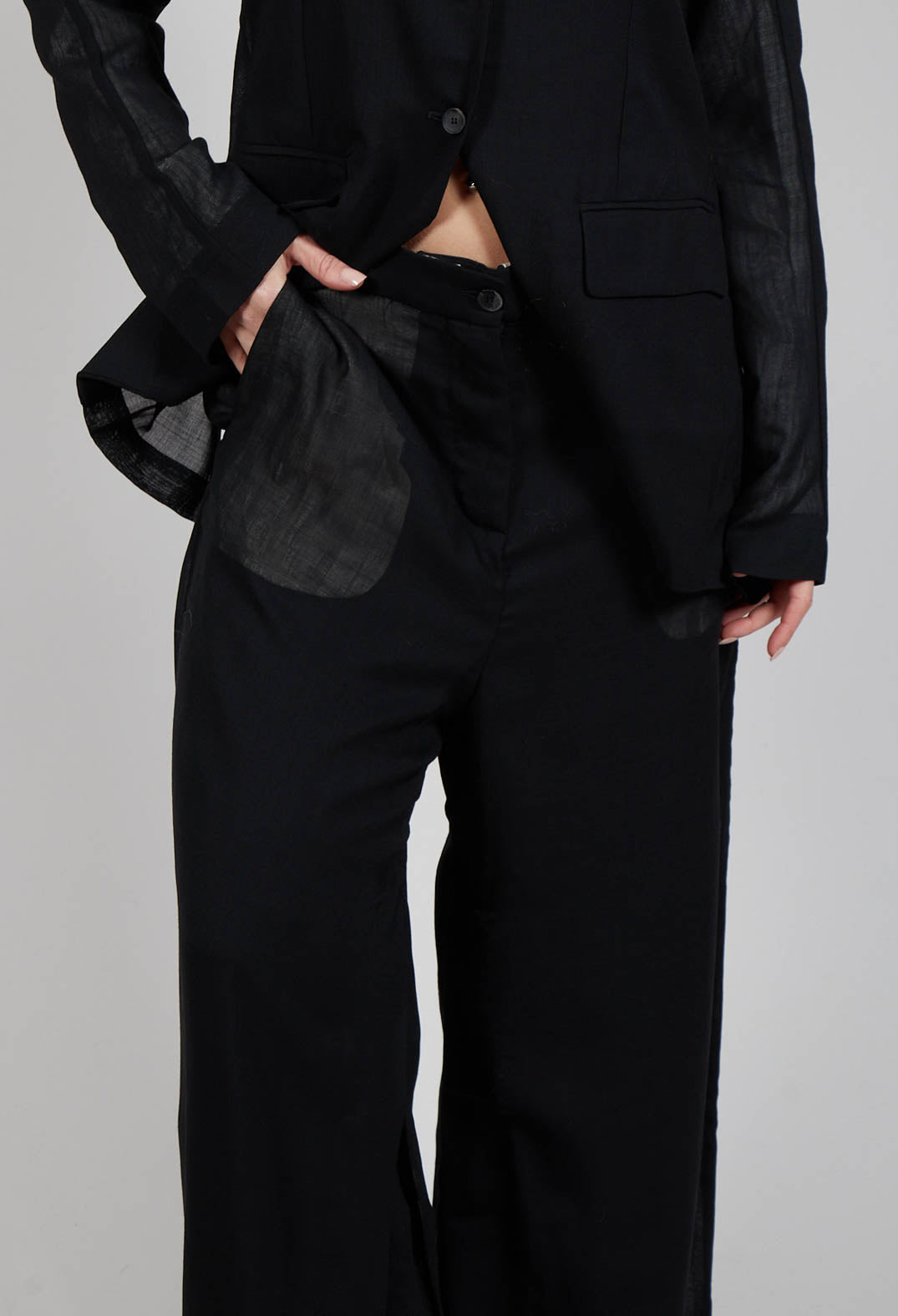 Layered Trousers in Black