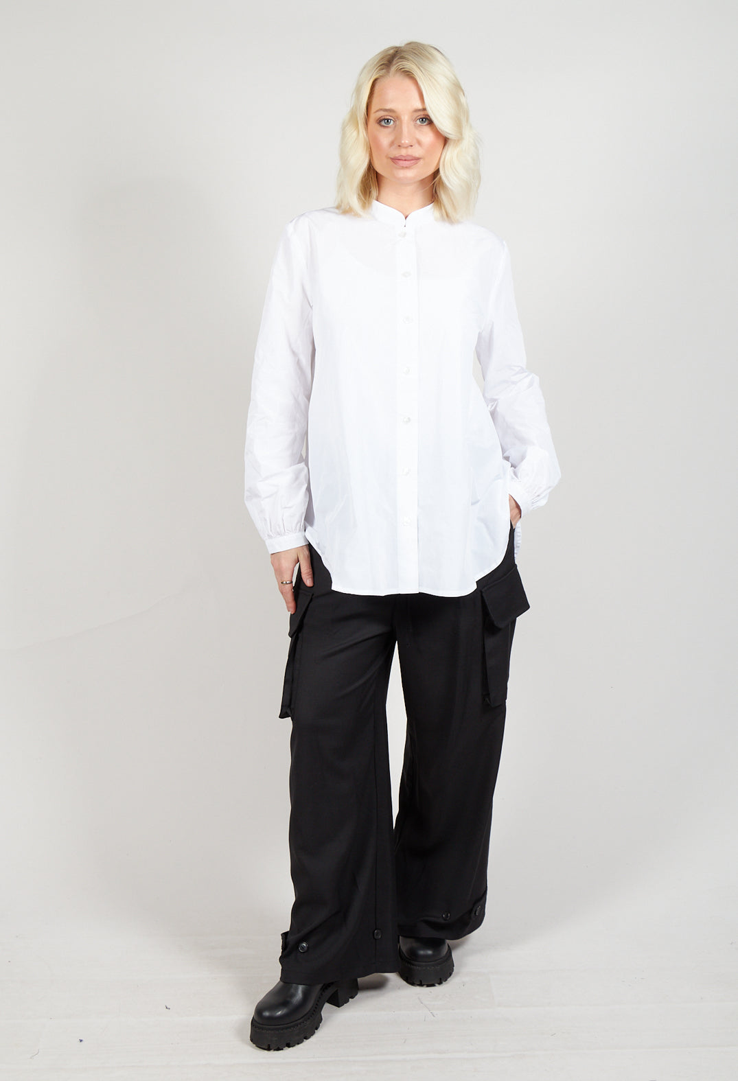 Light Taffeta Blouse in White