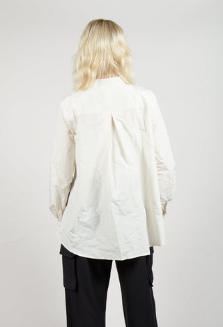 Light Taffeta Blouse with Ruffles in Off White