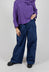 Light Taffeta Wide Trousers in Dark Navy