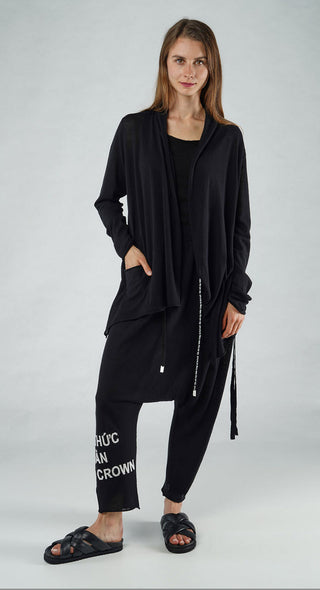 PRE-ORDER - Lightweight Cardigan in Black Offwhite Lightweight Cardigan in Black Offwhite