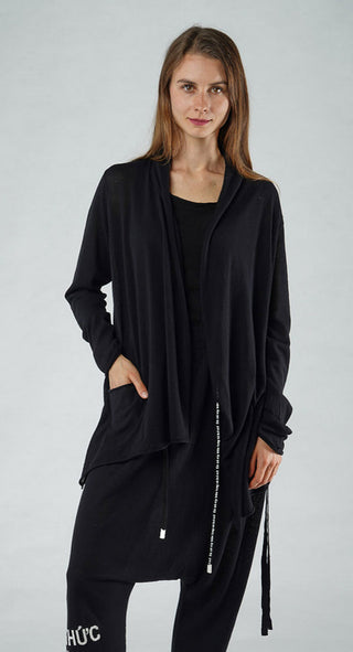 PRE-ORDER - Lightweight Cardigan in Black Offwhite Lightweight Cardigan in Black Offwhite