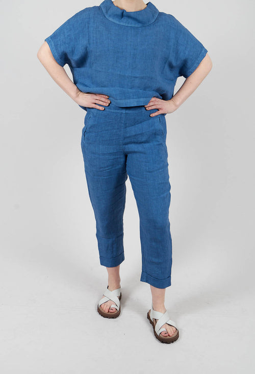 Linen Geisha Pants in Eve Blue