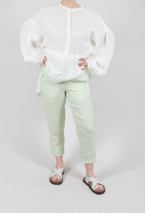 Linen Geisha Pants in Spring Green