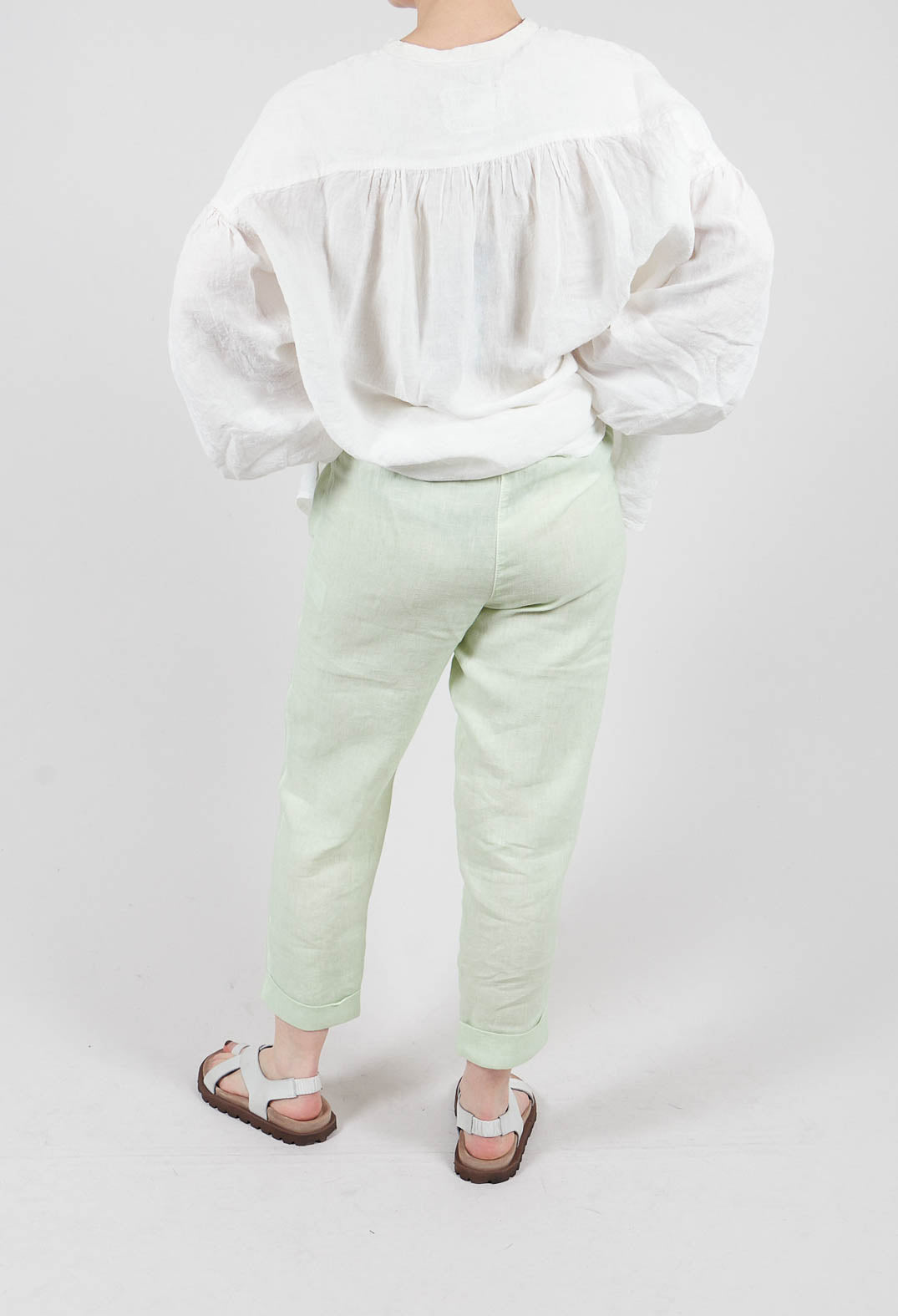 Linen Geisha Pants in Spring Green