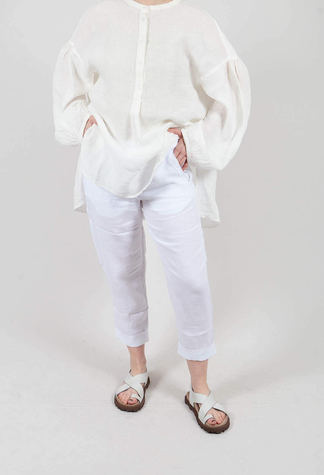 Linen Geisha Pants in White