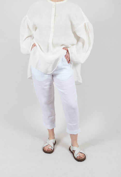 Linen Geisha Pants in White