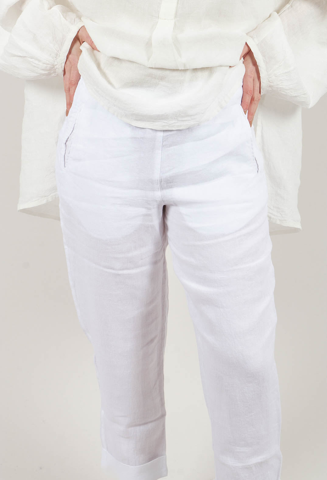 Linen Geisha Pants in White