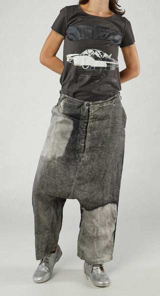 PRE-ORDER -  Linen Patch Trousers in Asteroid Pigment