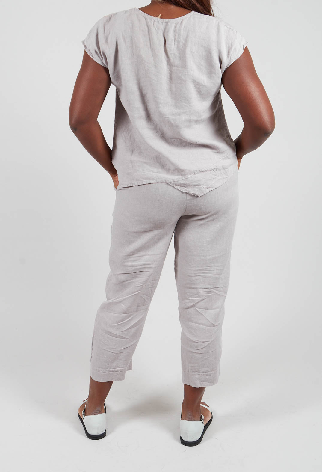 Linen Trousers in Light Grey